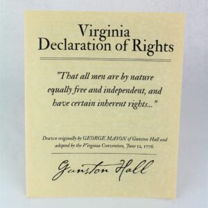 Printed Copy of the Virginia Declaration of Rights